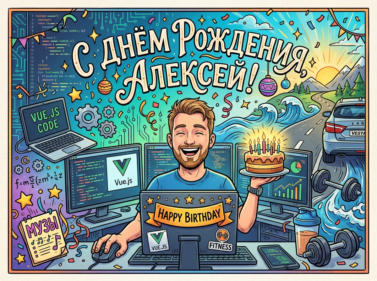 Открытка для Алексей