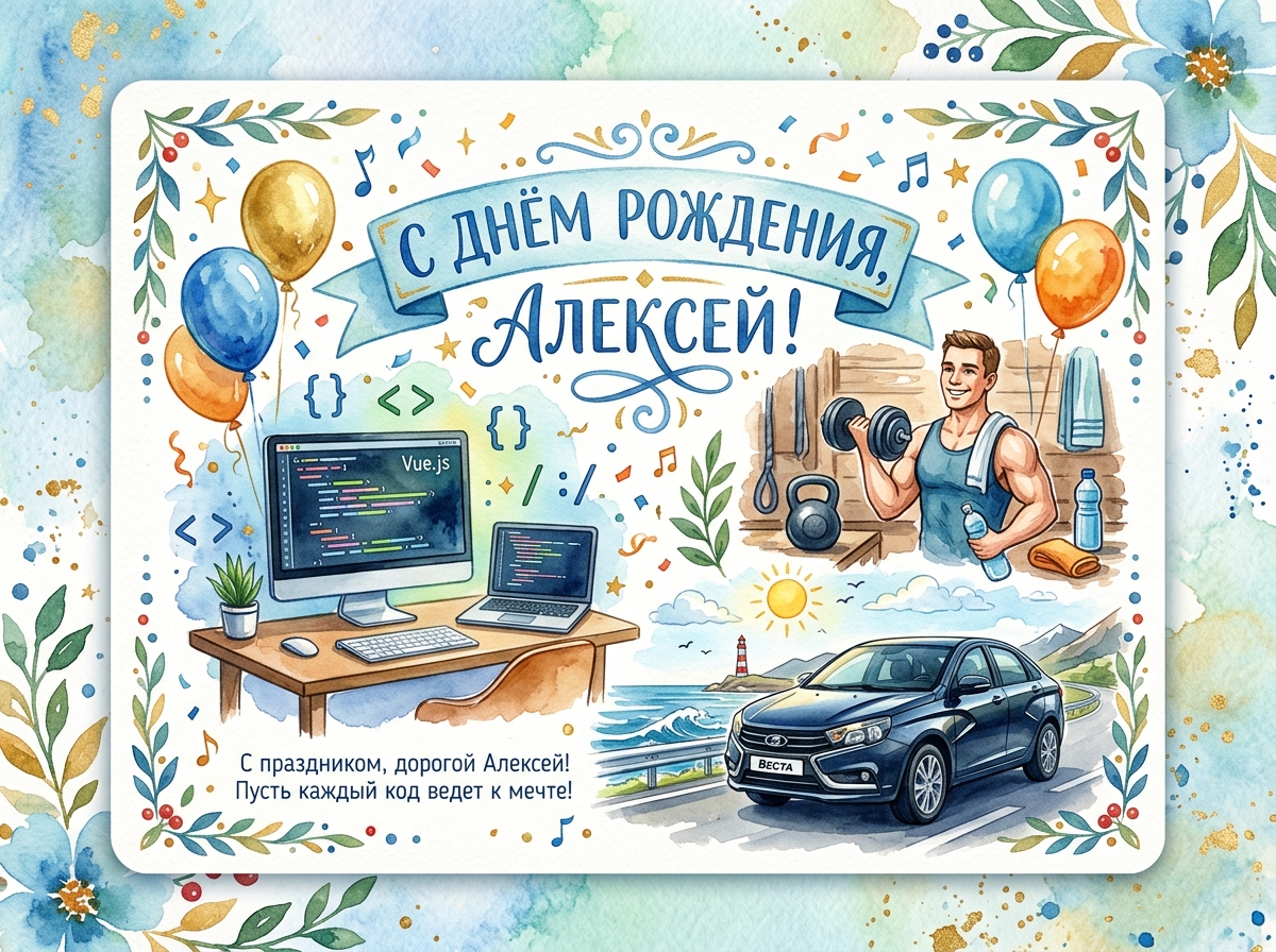 Открытка для Алексей